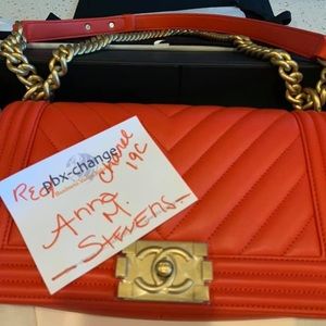 Chanel red flap bag 19c